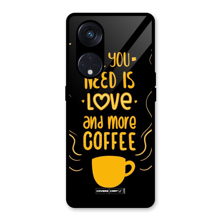Love and More Coffee Glass Back Case for Reno8 T 5G