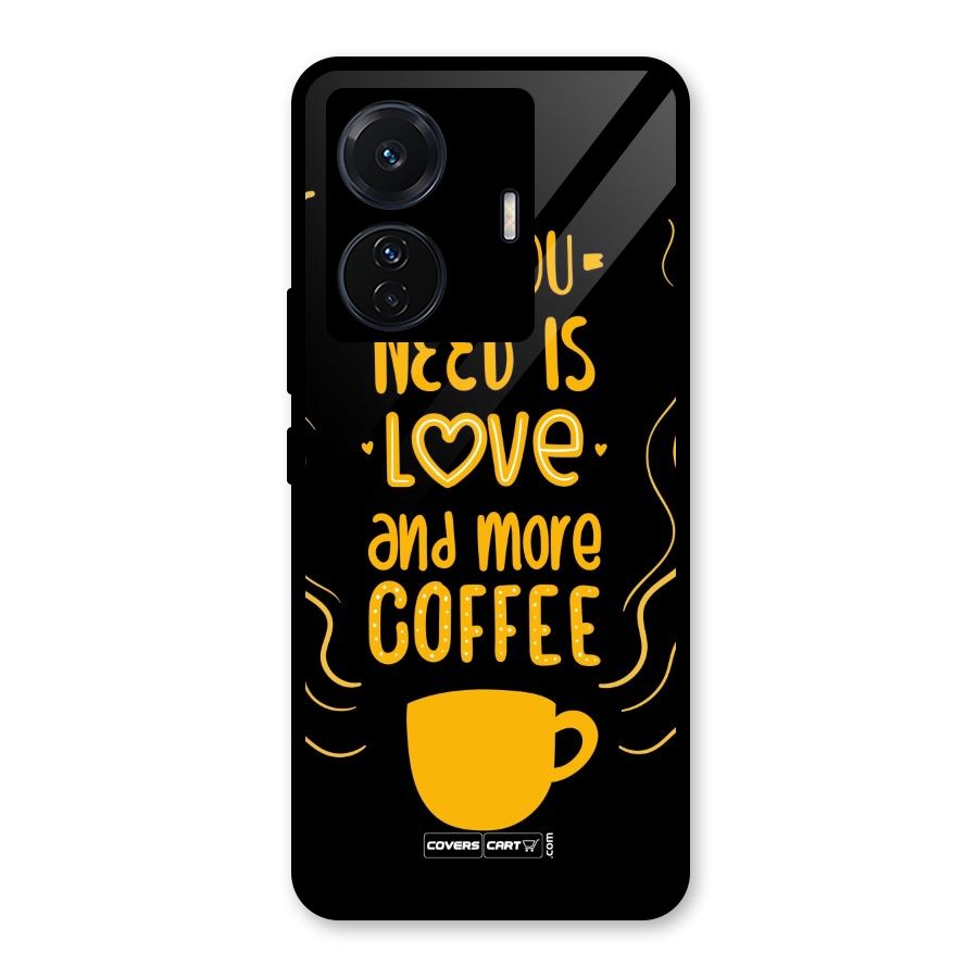 Love and More Coffee Glass Back Case for Vivo T1 Pro