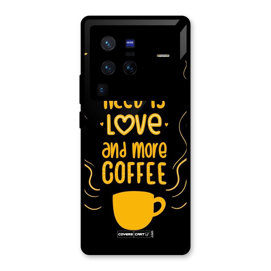 Love and More Coffee Glass Back Case for Vivo X80 Pro