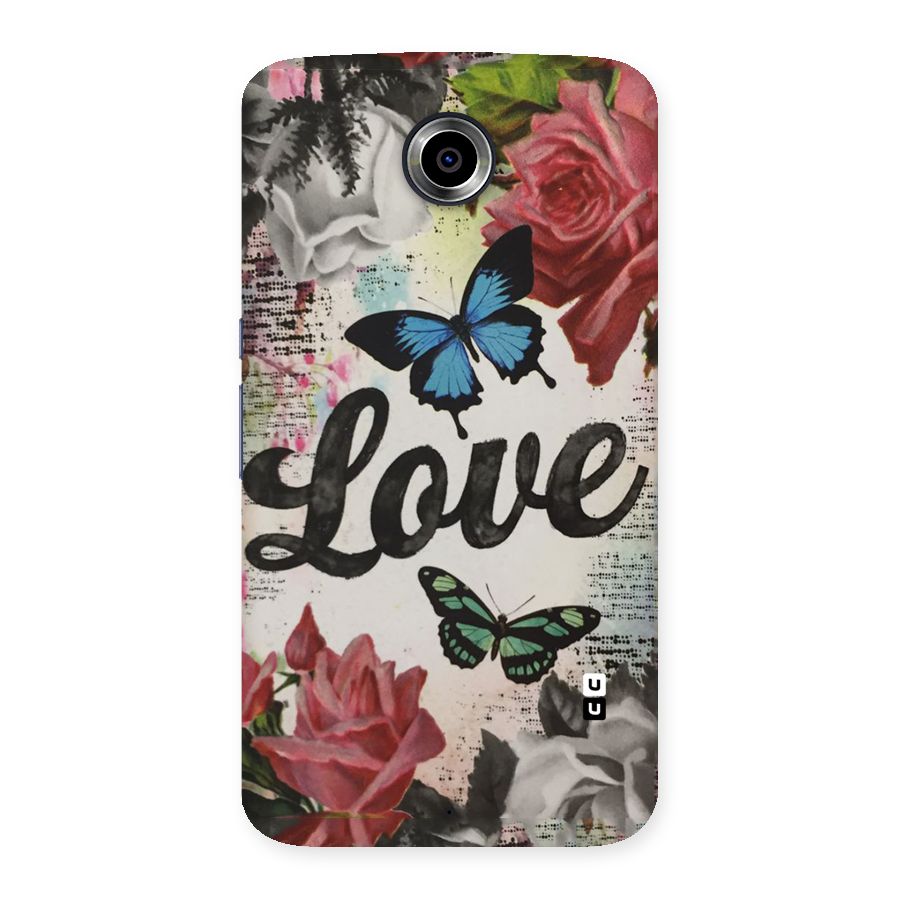 Lovely Butterfly Love Back Case for Nexsus 6