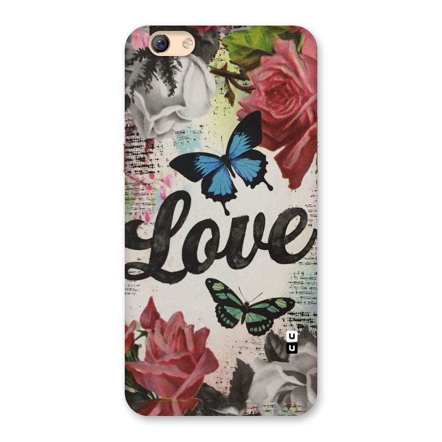 Lovely Butterfly Love Back Case for Oppo F3 Plus