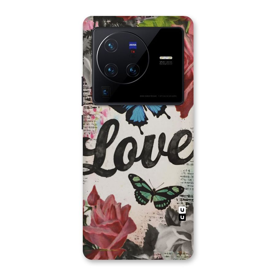 Lovely Butterfly Love Back Case for Vivo X80 Pro