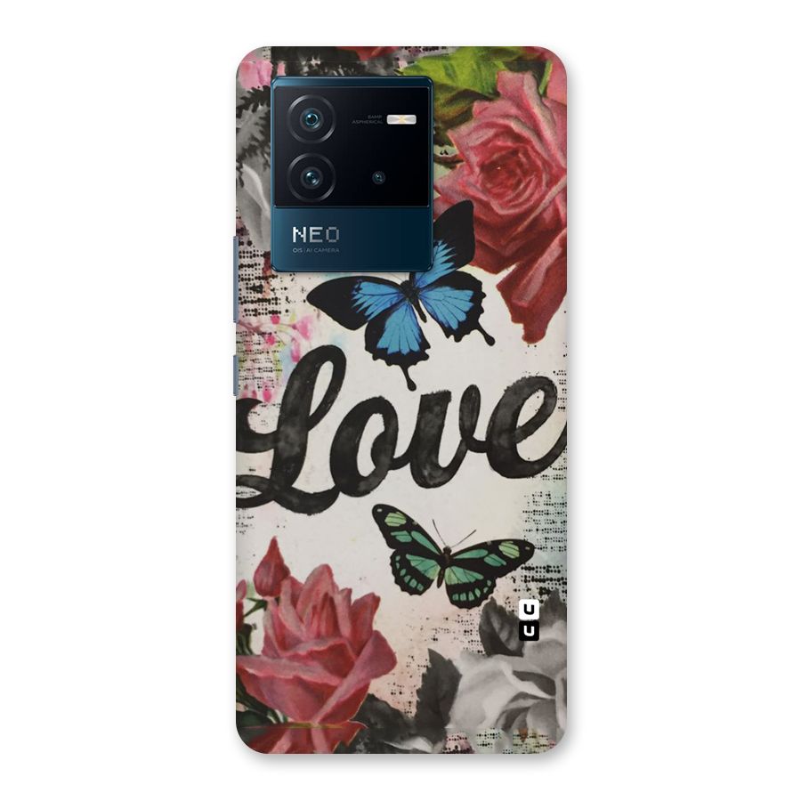 Lovely Butterfly Love Back Case for Vivo iQOO Neo 6 5G