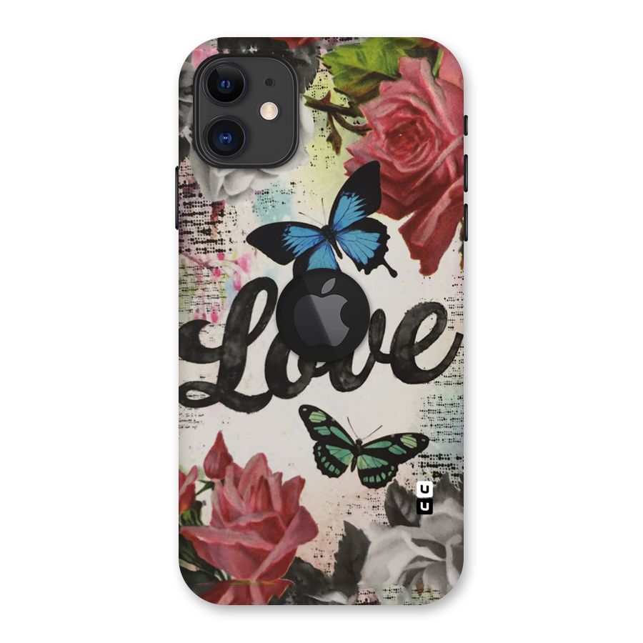 Lovely Butterfly Love Back Case for iPhone 11 Logo Cut