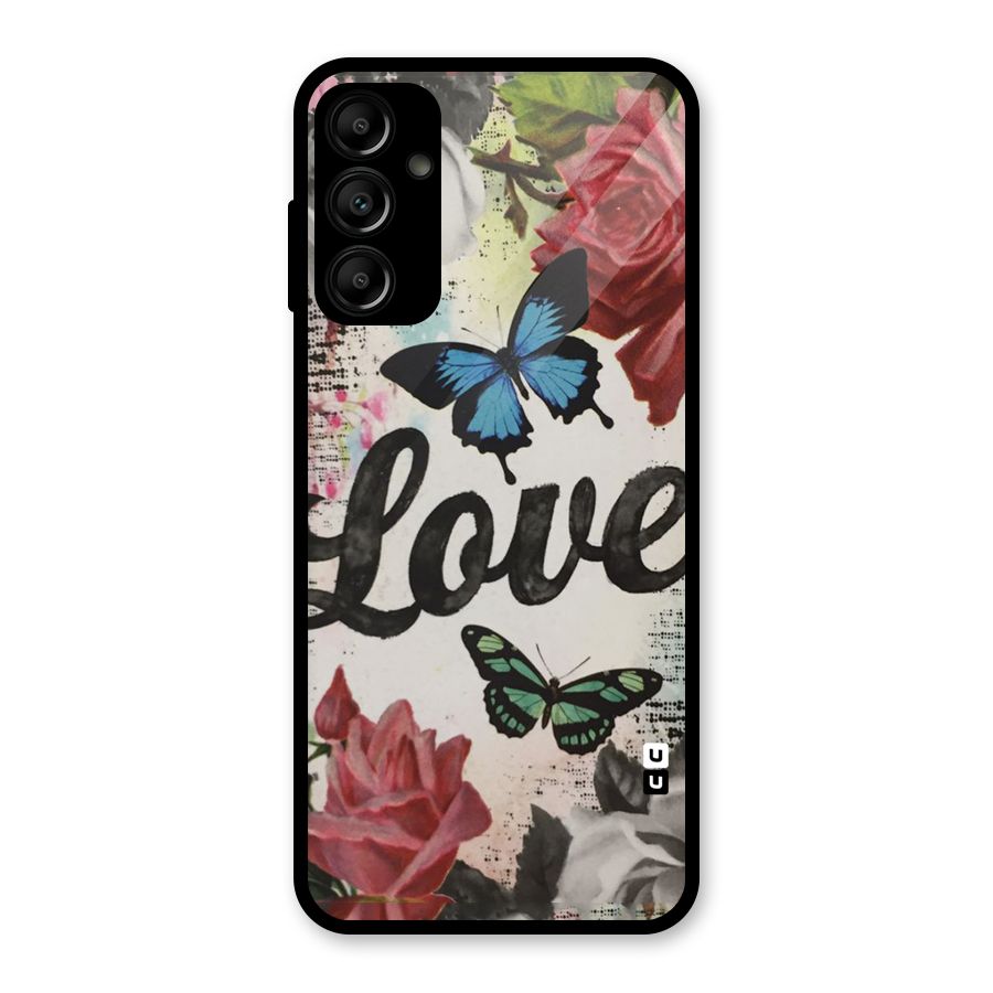 Lovely Butterfly Love Glass Back Case for Galaxy A14 5G