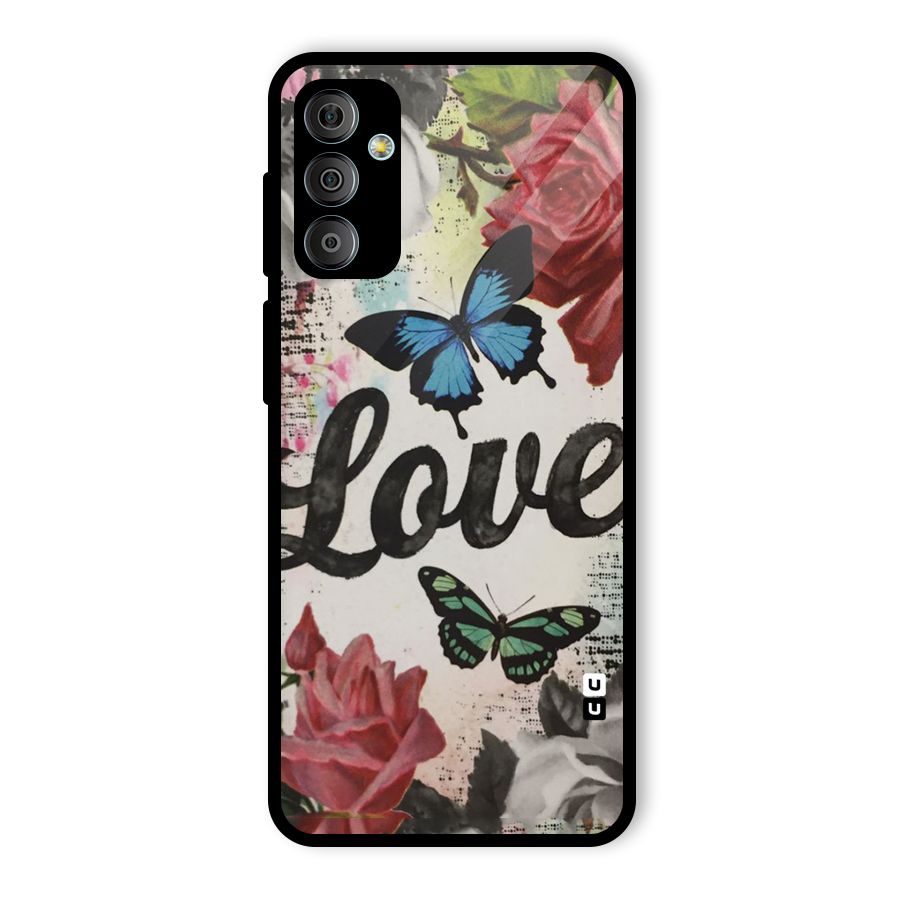 Lovely Butterfly Love Glass Back Case for Galaxy F23