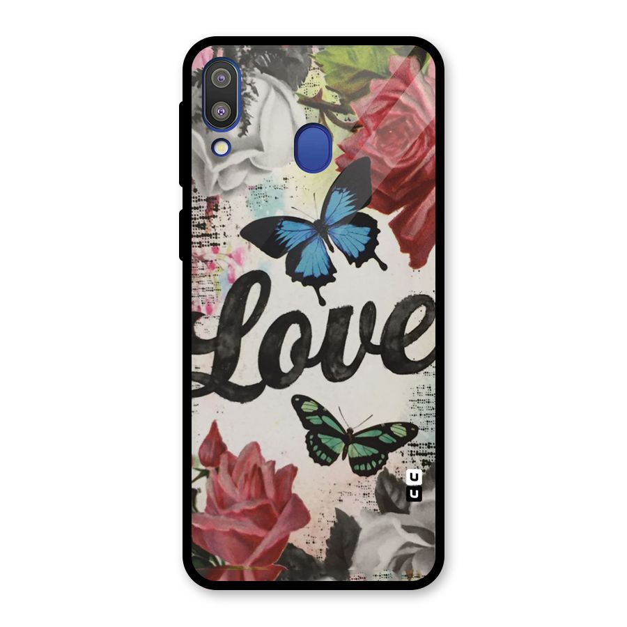Lovely Butterfly Love Glass Back Case for Galaxy M20
