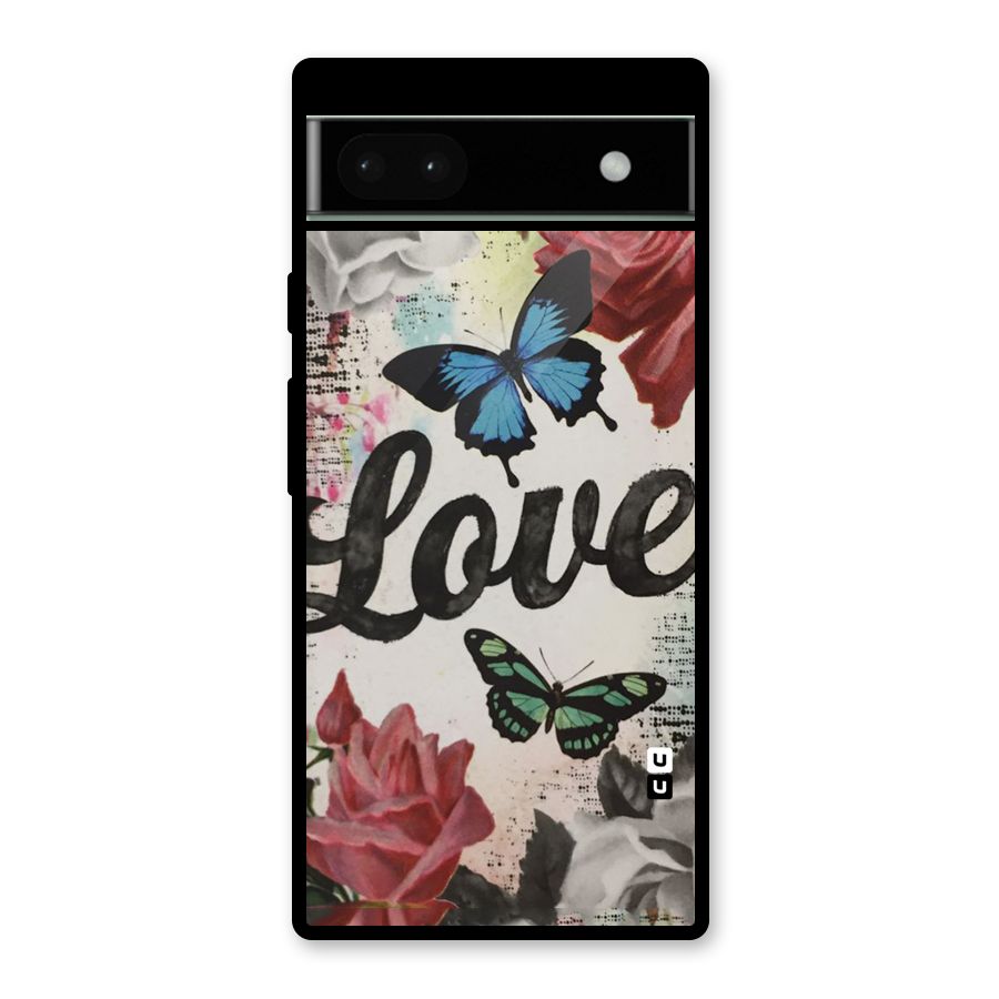 Lovely Butterfly Love Glass Back Case for Google Pixel 6a