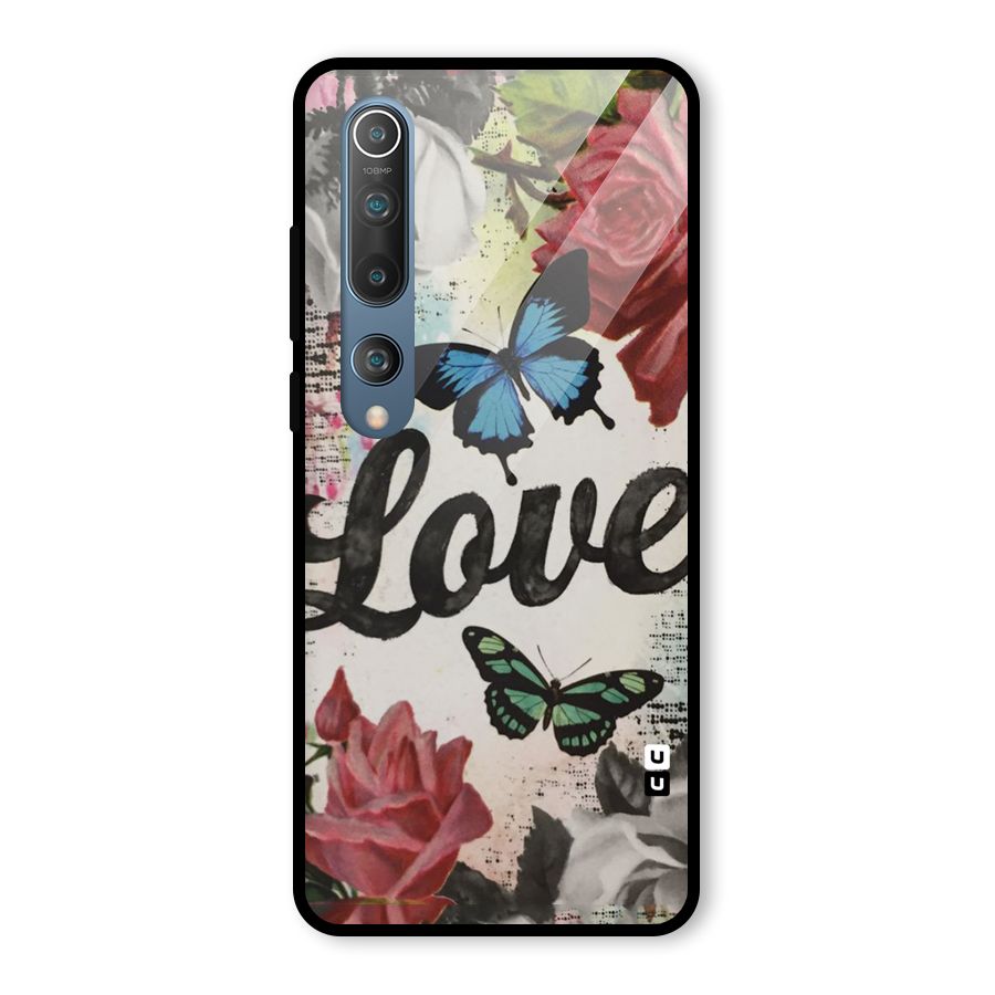 Lovely Butterfly Love Glass Back Case for Mi 10