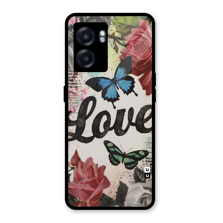 Lovely Butterfly Love Glass Back Case for Realme Narzo 50 5G