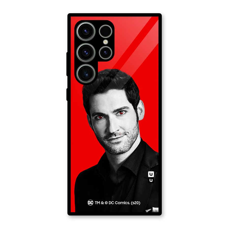 Lucifer Devil Smile Glass Back Case for Galaxy S23 Ultra