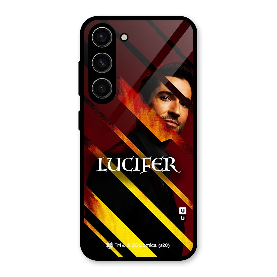 Lucifer Hell Stripes Glass Back Case for Galaxy S23