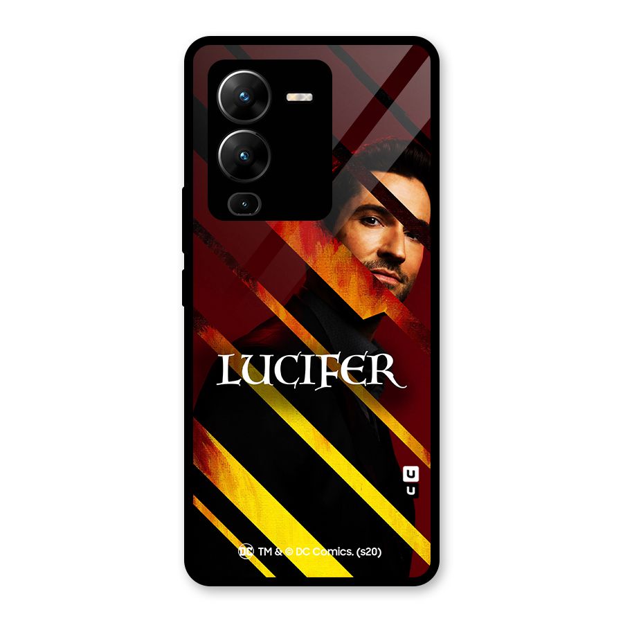 Lucifer Hell Stripes Glass Back Case for Vivo V25 Pro