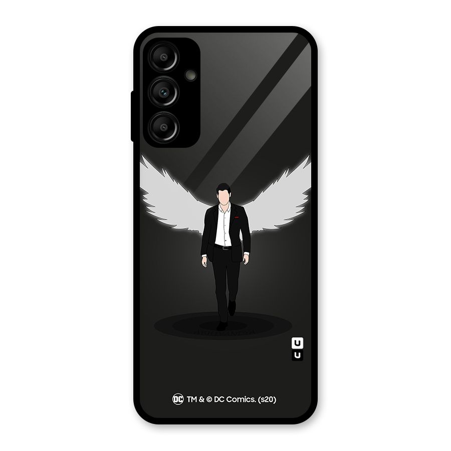 Lucifer Minimalistic Archangel Art Glass Back Case for Galaxy A14 5G