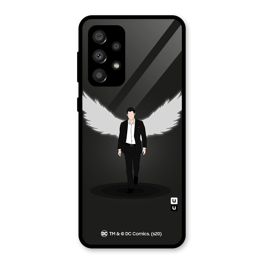 Lucifer Minimalistic Archangel Art Glass Back Case for Galaxy A32