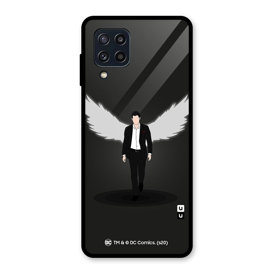 Lucifer Minimalistic Archangel Art Glass Back Case for Galaxy M32