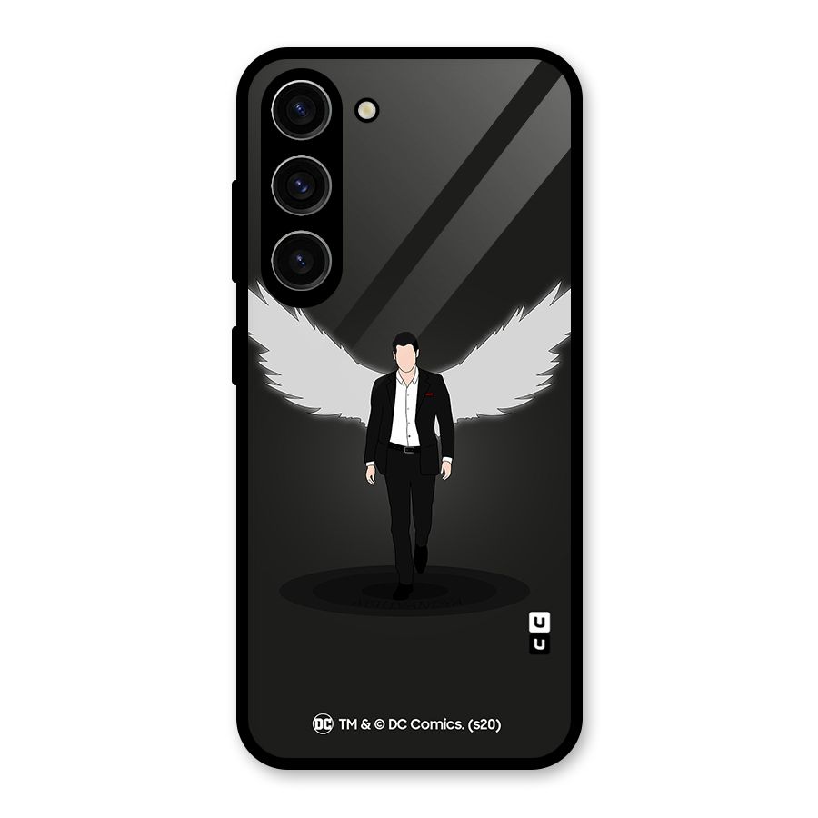 Lucifer Minimalistic Archangel Art Glass Back Case for Galaxy S23