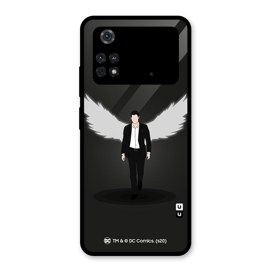 Lucifer Minimalistic Archangel Art Glass Back Case for Poco M4 Pro 4G