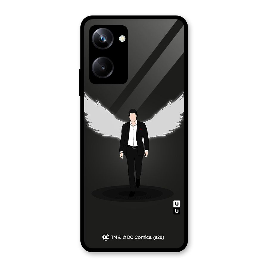 Lucifer Minimalistic Archangel Art Glass Back Case for Realme 10 Pro