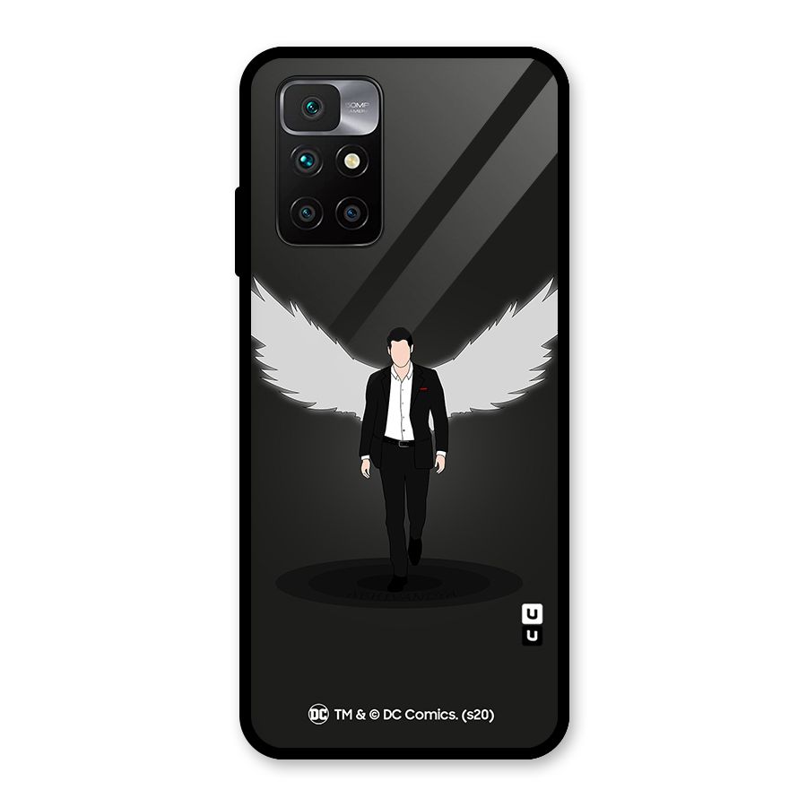 Lucifer Minimalistic Archangel Art Glass Back Case for Redmi 10 Prime