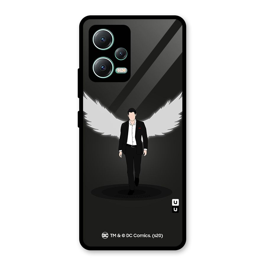 Lucifer Minimalistic Archangel Art Glass Back Case for Redmi Note 12 5G