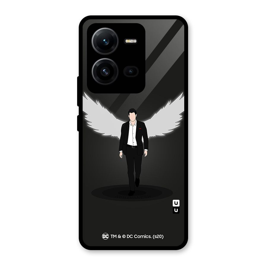 Lucifer Minimalistic Archangel Art Glass Back Case for Vivo V25