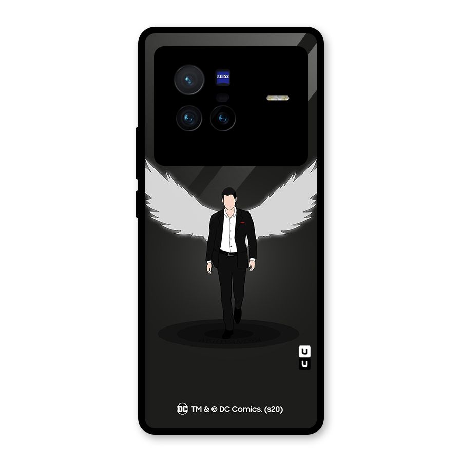 Lucifer Minimalistic Archangel Art Glass Back Case for Vivo X80
