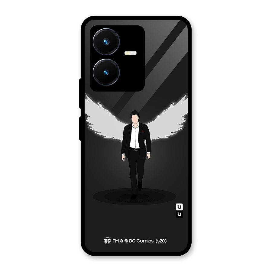 Lucifer Minimalistic Archangel Art Glass Back Case for Vivo Y22