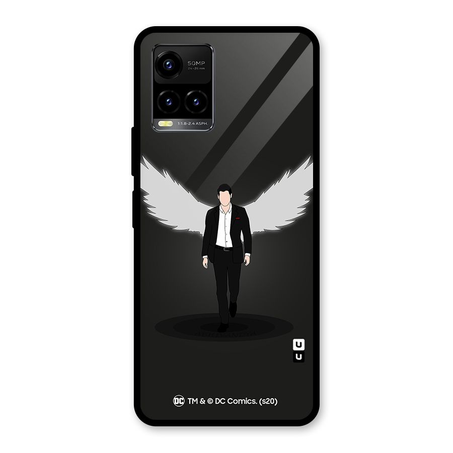 Lucifer Minimalistic Archangel Art Glass Back Case for Vivo Y33s