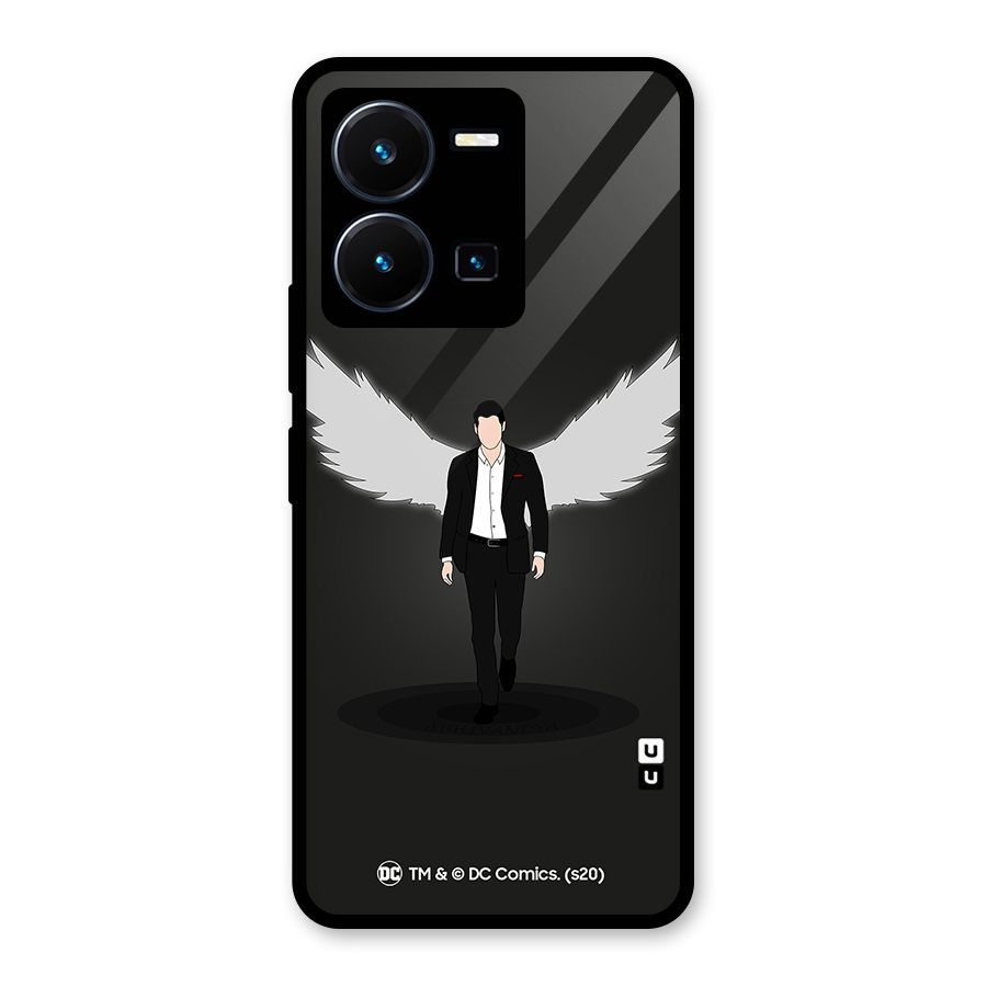Lucifer Minimalistic Archangel Art Glass Back Case for Vivo Y35