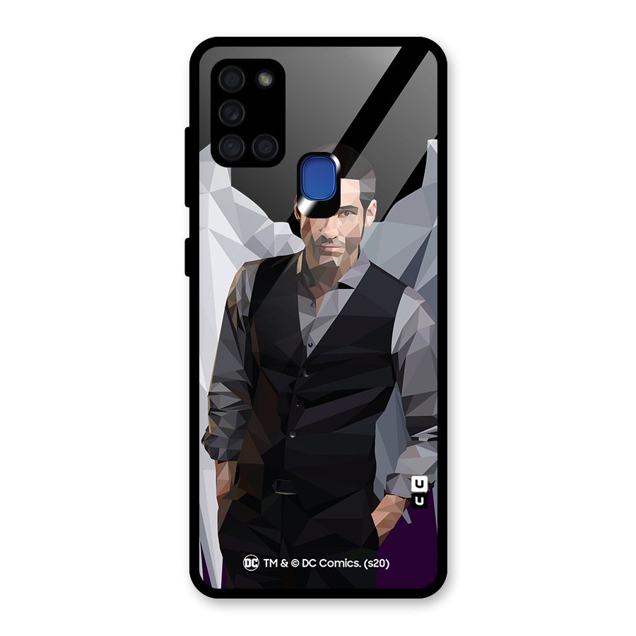 Lucifer Morningstar Art Abstract Glass Back Case for Galaxy A21s