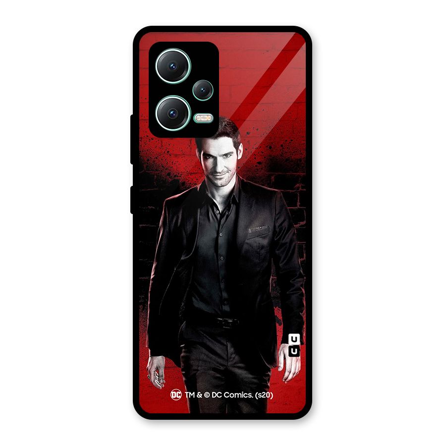 Lucifer Morningstar Wings Shadow Glass Back Case for Redmi Note 12 5G