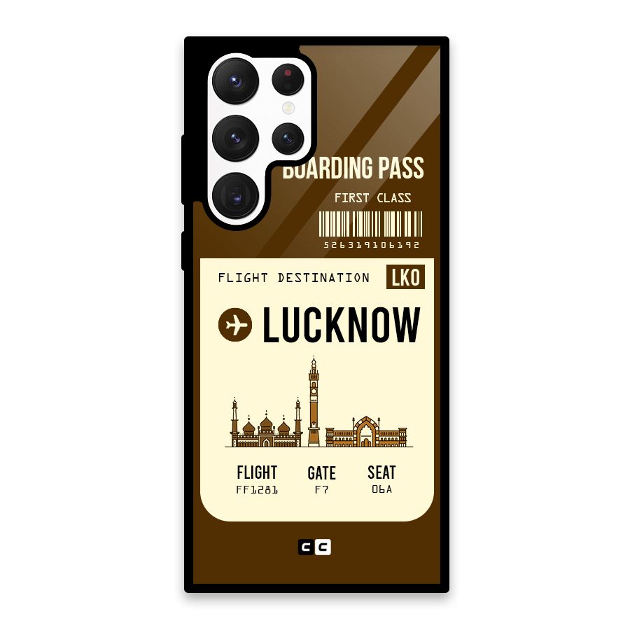 Lucknow Boarding Pass Glass Back Case for Galaxy S22 Ultra 5G