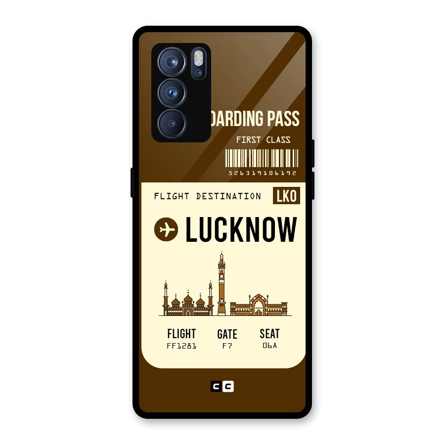 Lucknow Boarding Pass Glass Back Case for Oppo Reno6 Pro 5G