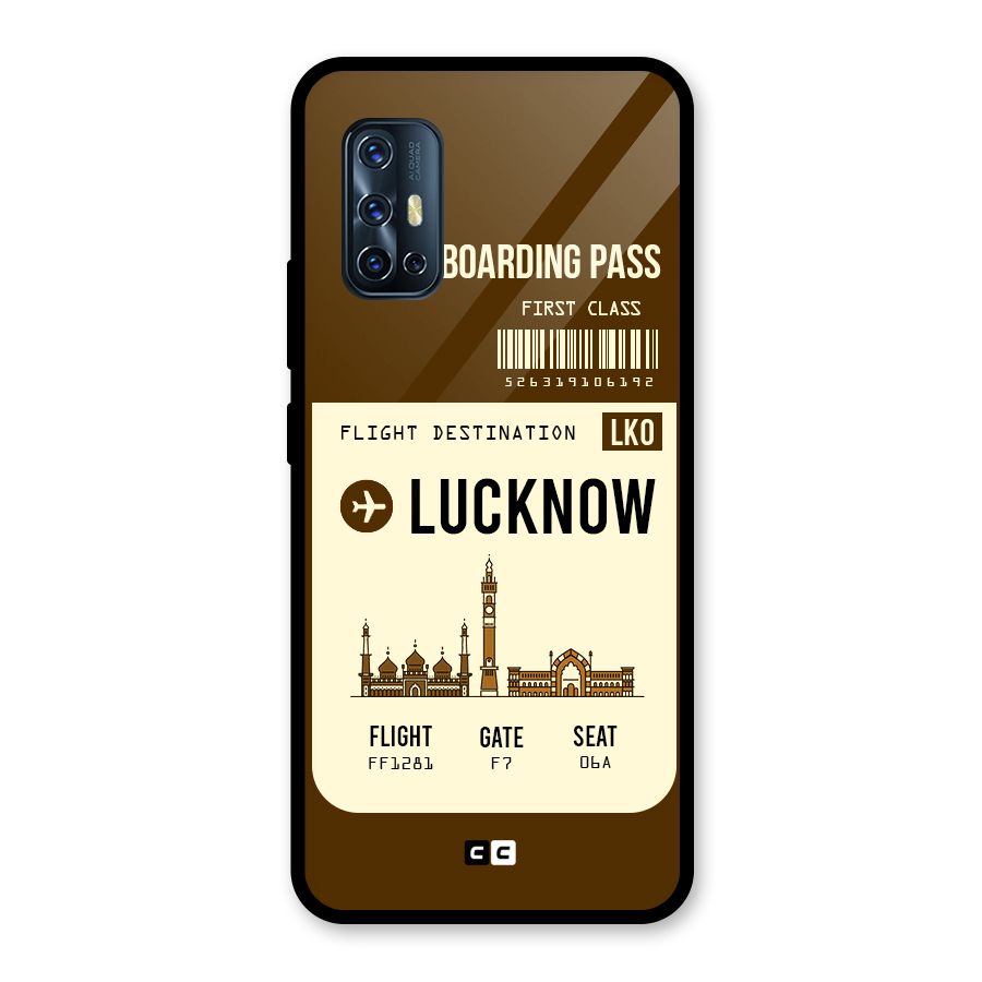 Lucknow Boarding Pass Glass Back Case for Vivo V17
