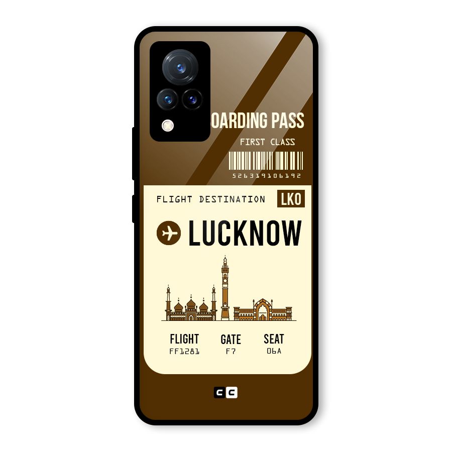 Lucknow Boarding Pass Glass Back Case for Vivo V21 5G