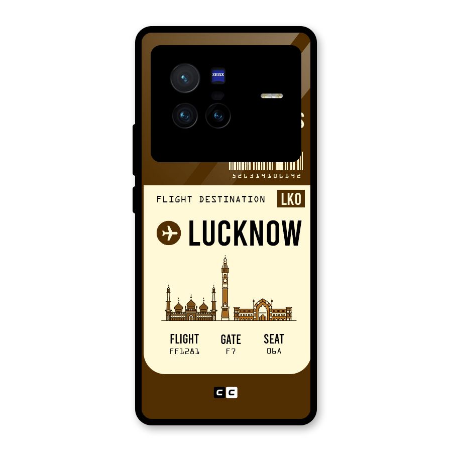 Lucknow Boarding Pass Glass Back Case for Vivo X80