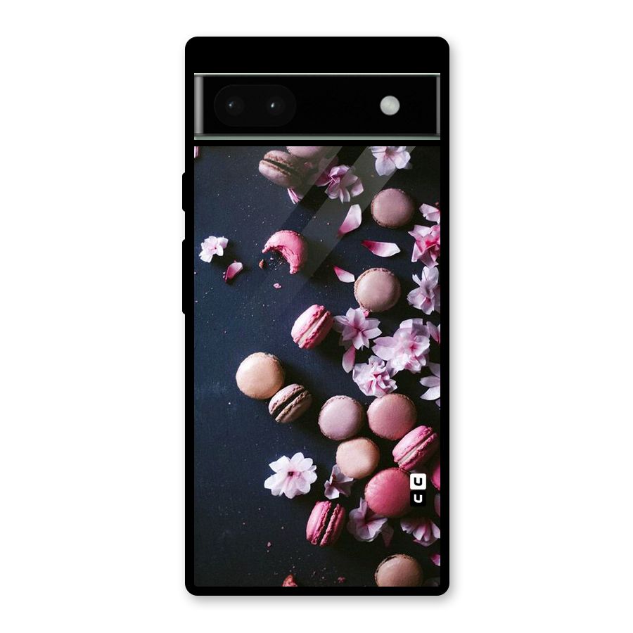 Macaroons And Cheery Blossoms Glass Back Case for Google Pixel 6a