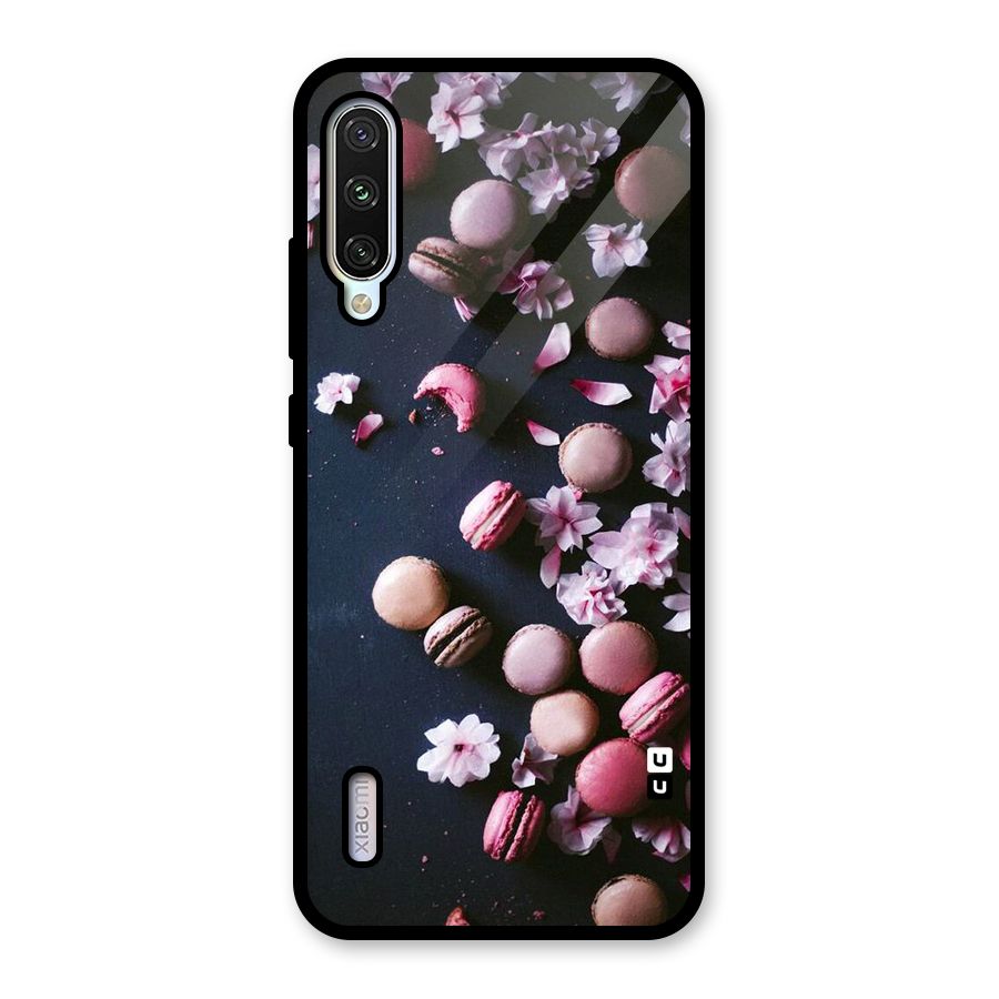 Macaroons And Cheery Blossoms Glass Back Case for Mi A3