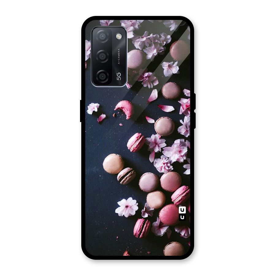 Macaroons And Cheery Blossoms Glass Back Case for Oppo A53s 5G