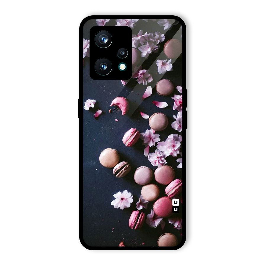 Macaroons And Cheery Blossoms Glass Back Case for Realme 9 Pro Plus 5G