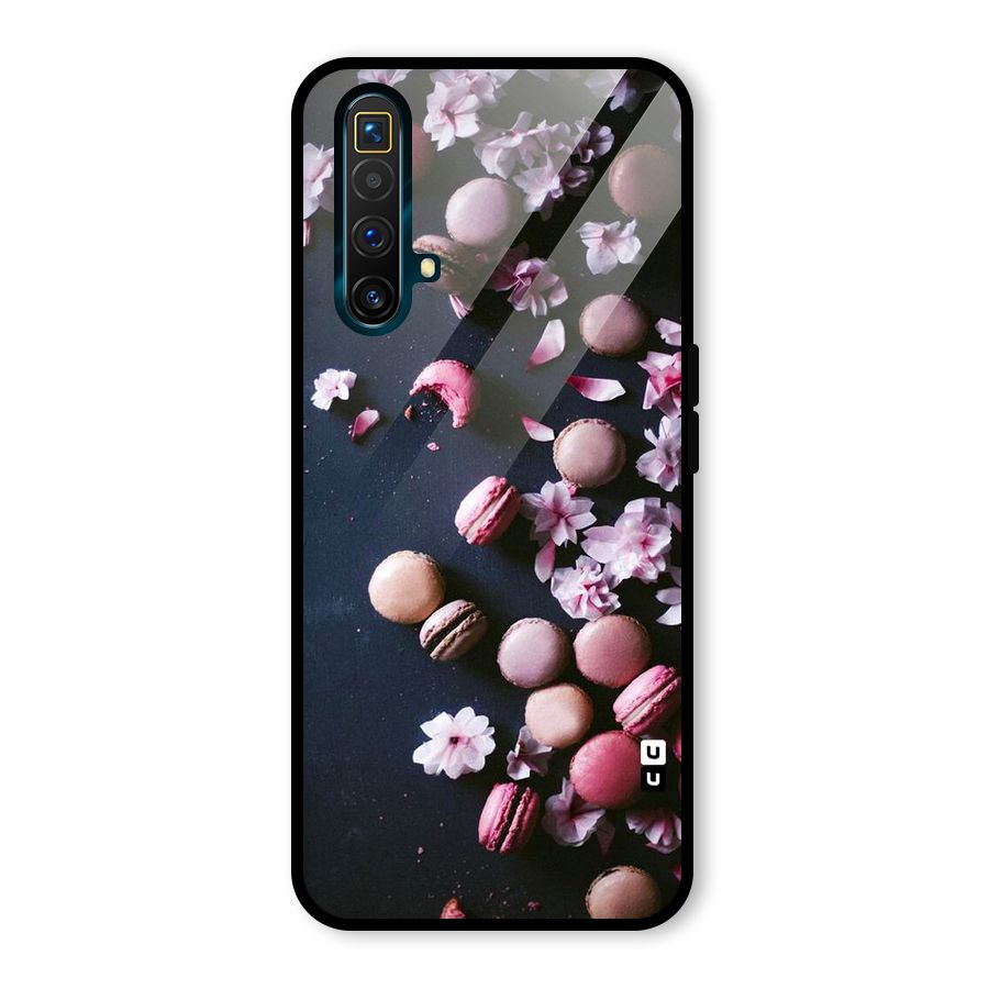Macaroons And Cheery Blossoms Glass Back Case for Realme X3