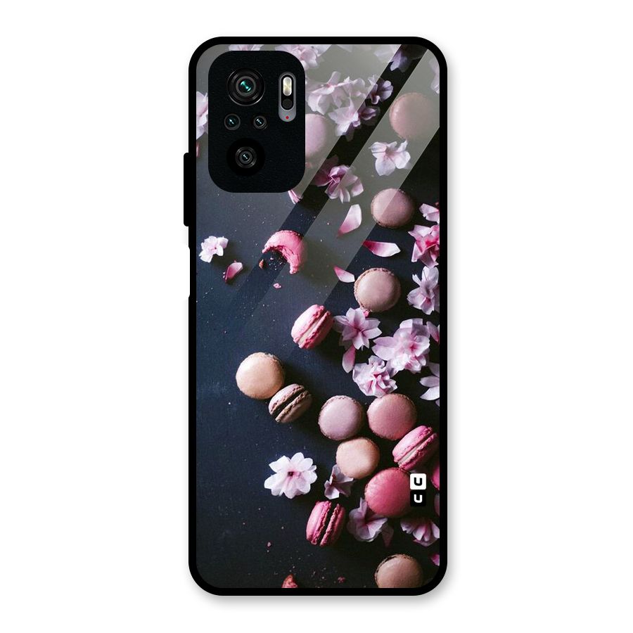 Macaroons And Cheery Blossoms Glass Back Case for Redmi Note 10S