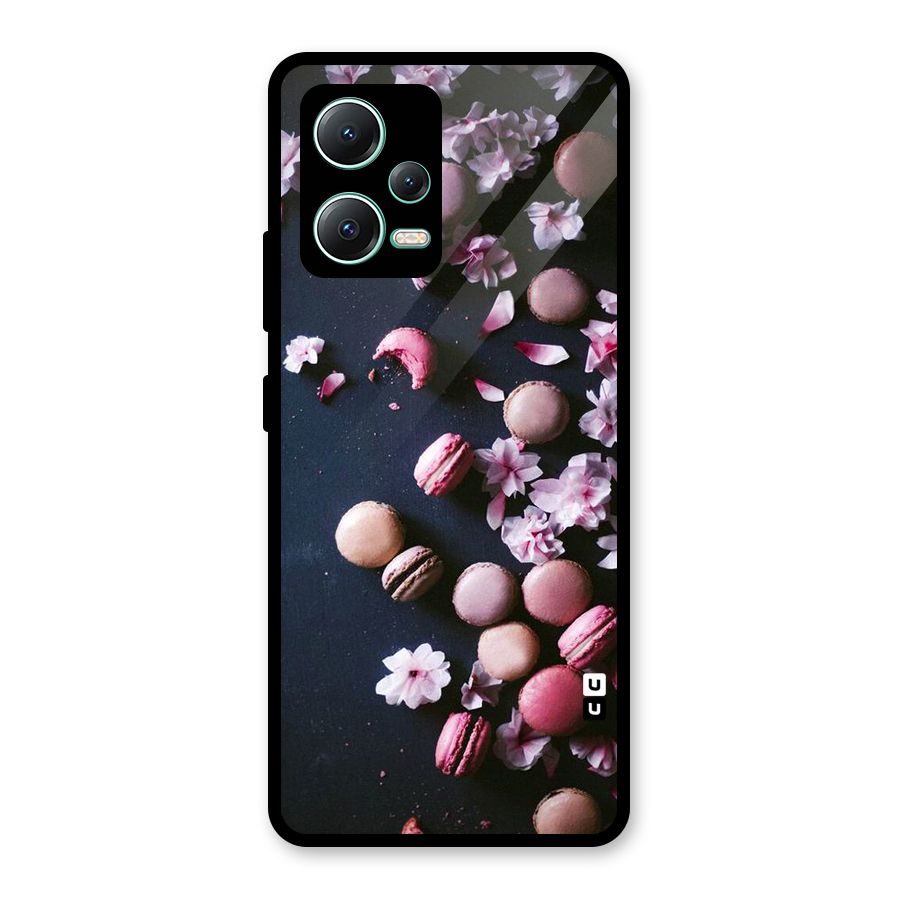 Macaroons And Cheery Blossoms Glass Back Case for Redmi Note 12 5G
