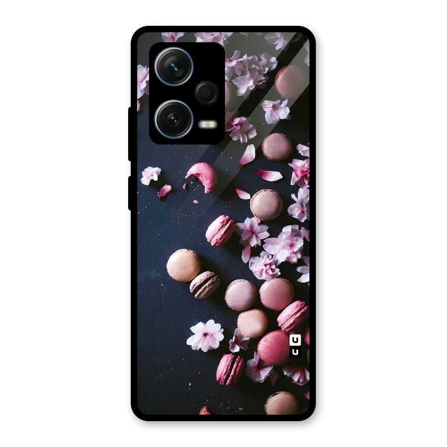 Macaroons And Cheery Blossoms Glass Back Case for Redmi Note 12 Pro Plus 5G