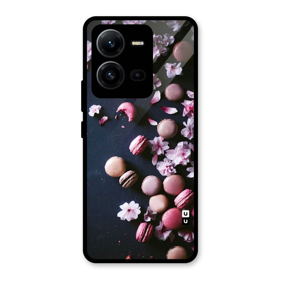 Macaroons And Cheery Blossoms Glass Back Case for Vivo V25