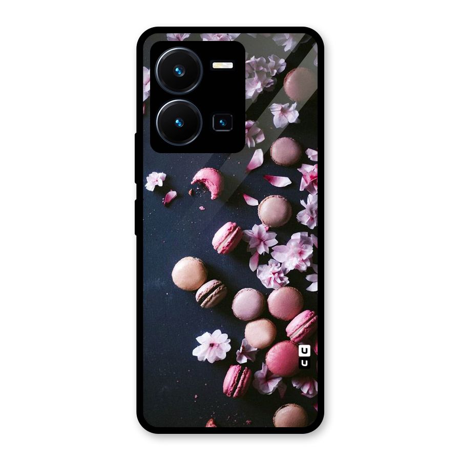 Macaroons And Cheery Blossoms Glass Back Case for Vivo Y35