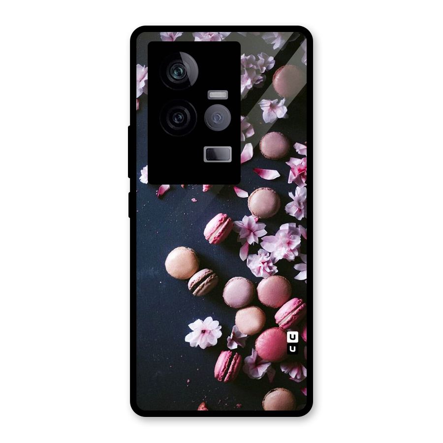 Macaroons And Cheery Blossoms Glass Back Case for Vivo iQOO 11 5G