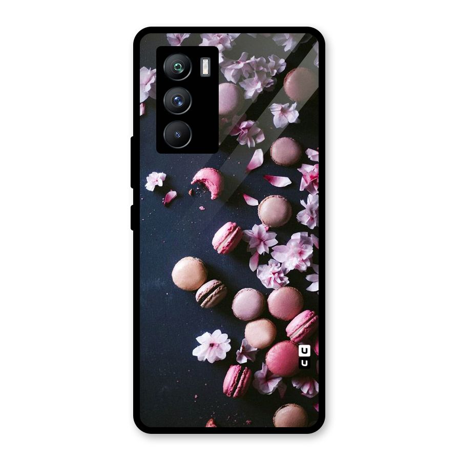 Macaroons And Cheery Blossoms Glass Back Case for Vivo iQOO 9 SE