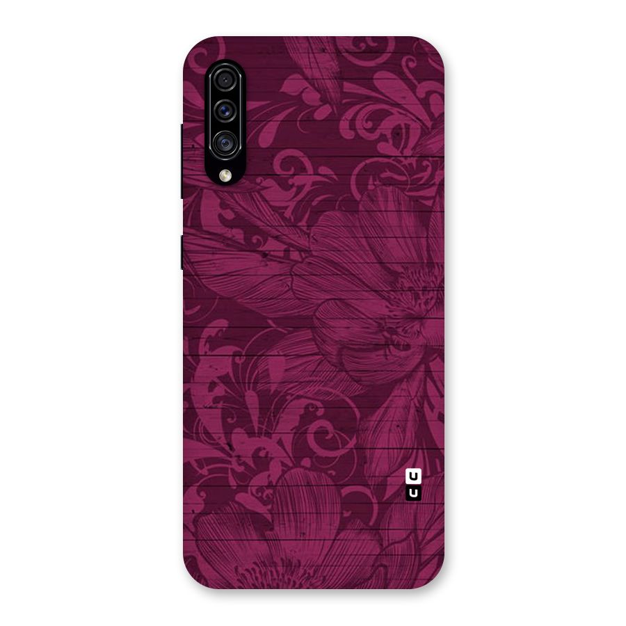 Magenta Floral Pattern Back Case for Galaxy A30s